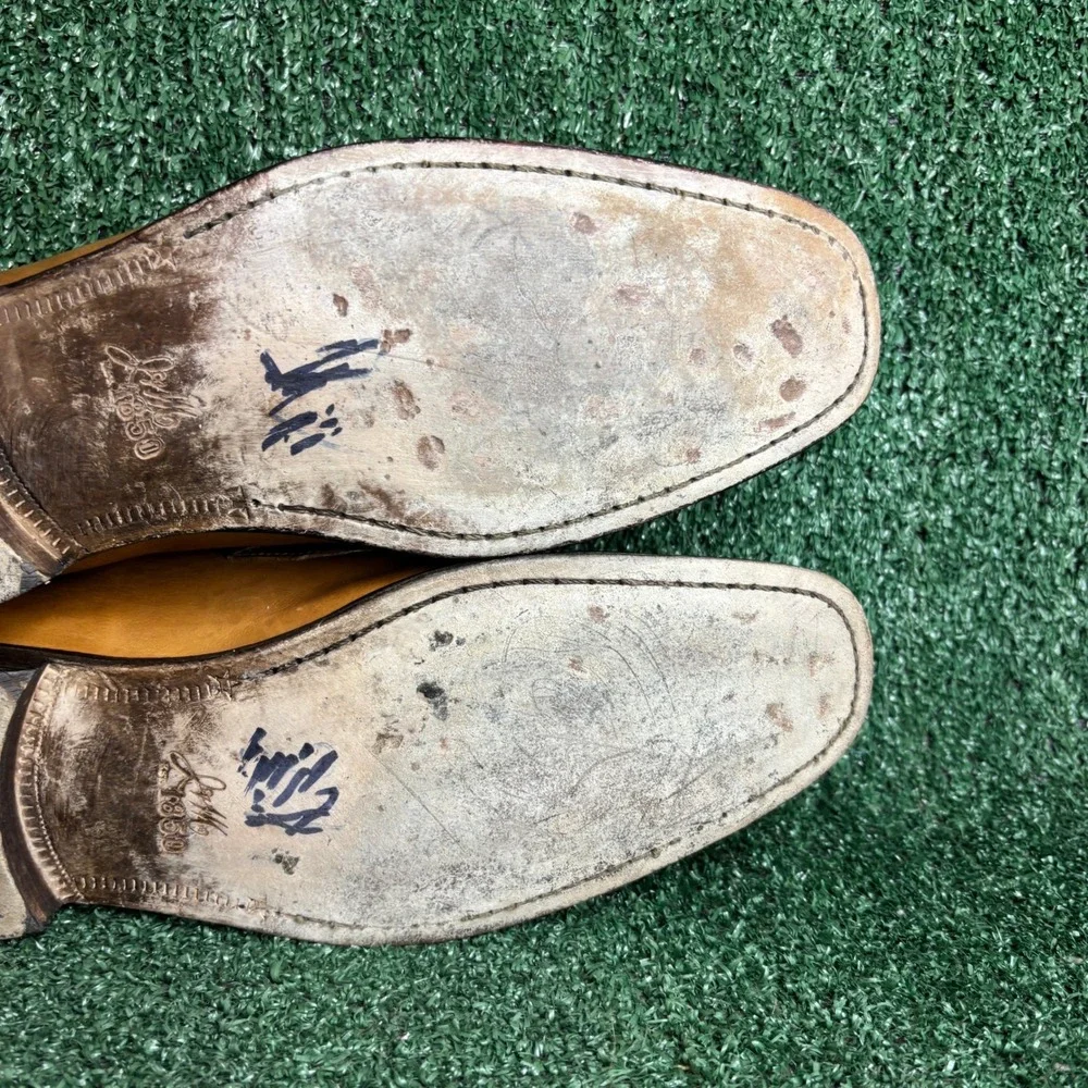 Johnston Murphy J&M 1850 Tassel Loafers Leather Slip On Tan Mens Shoes Size 12 M